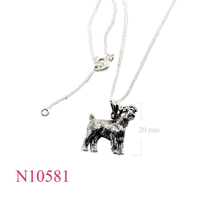 Necklace, 16 inches chain and dog charm.
