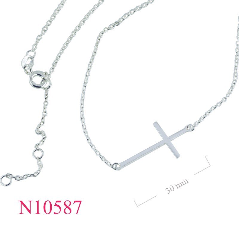 Necklace, 16 inches chain and cross.