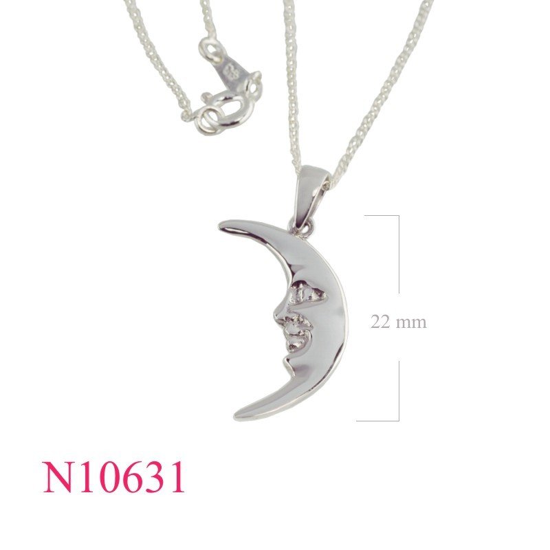 Necklace, 16 inches chain and smile crescent.