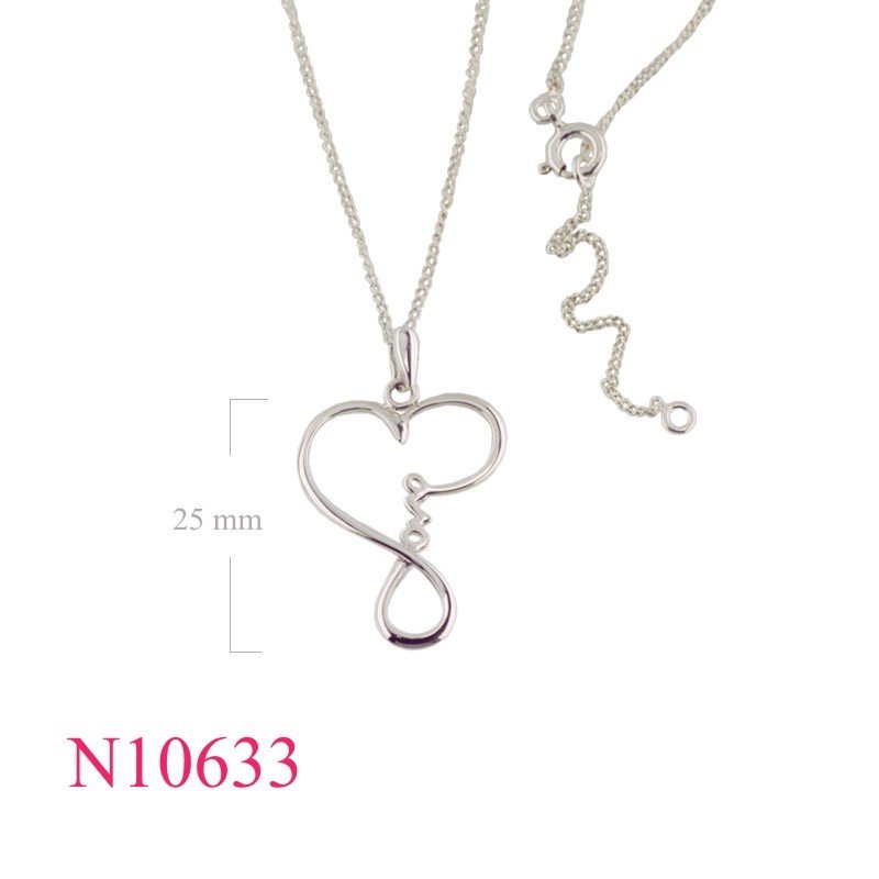 Necklace, 16+2 inches chain and infinity Love charm.
