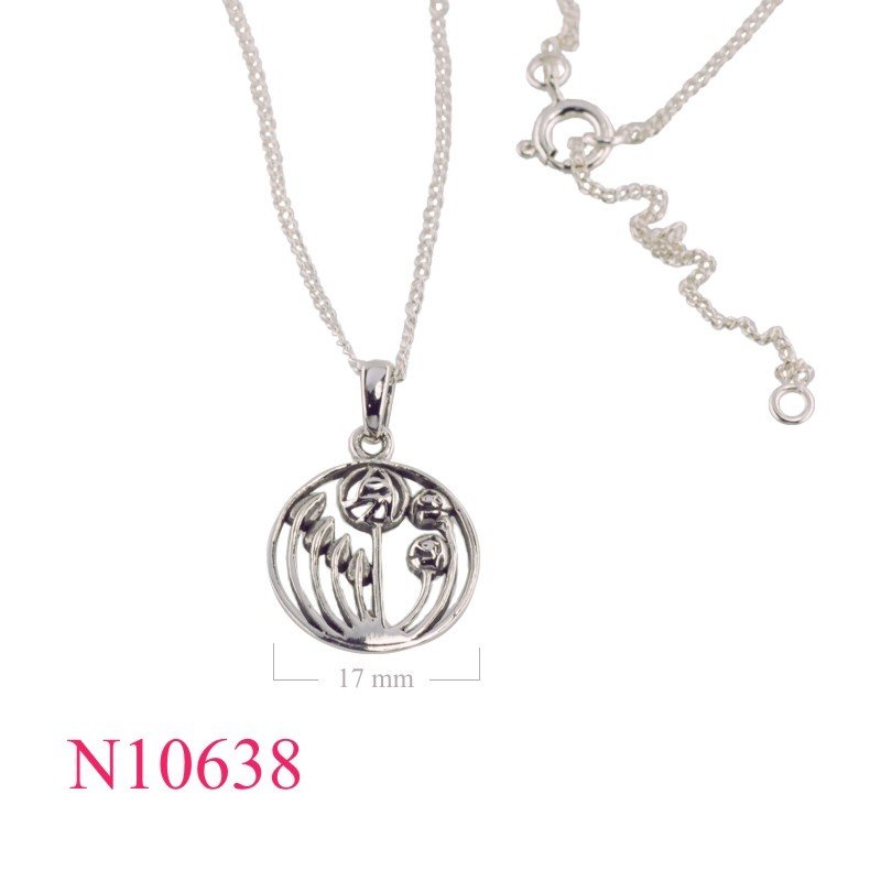 Rose Necklace, Mackintosh Necklace, 16+2 inches chain and Mackintosh  round charm.