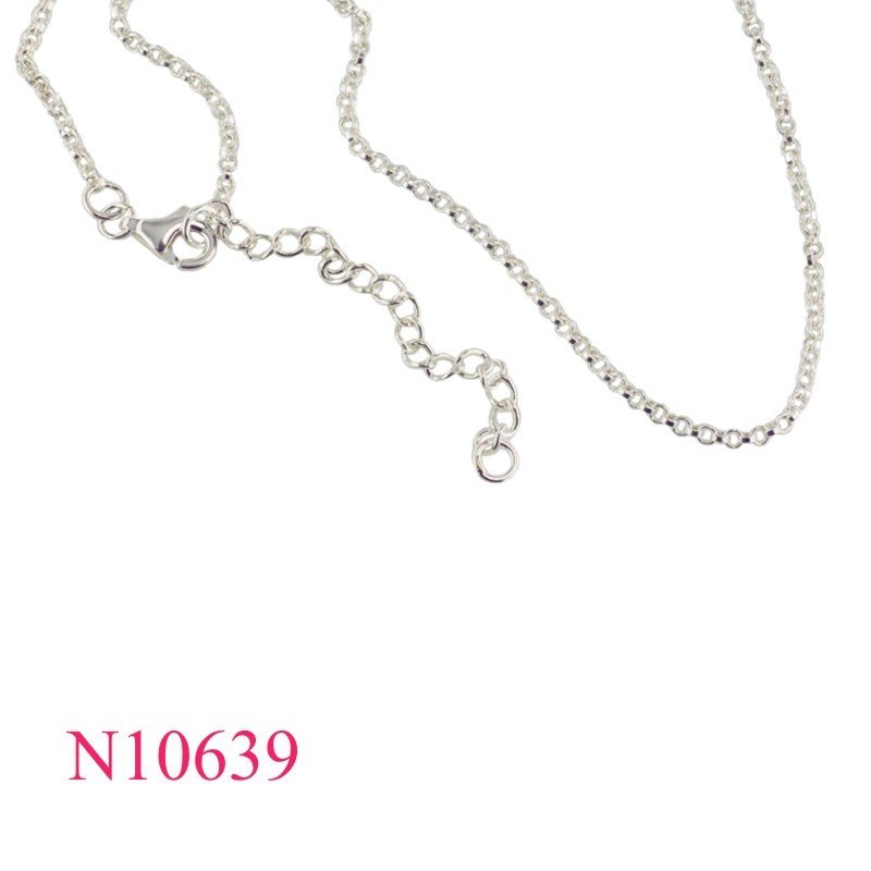 Necklace, 16+2 inches rolo chain.