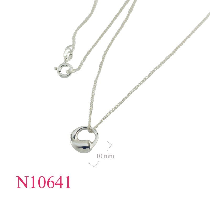 Necklace, 16 inches chain and puff Yin Yang sign.