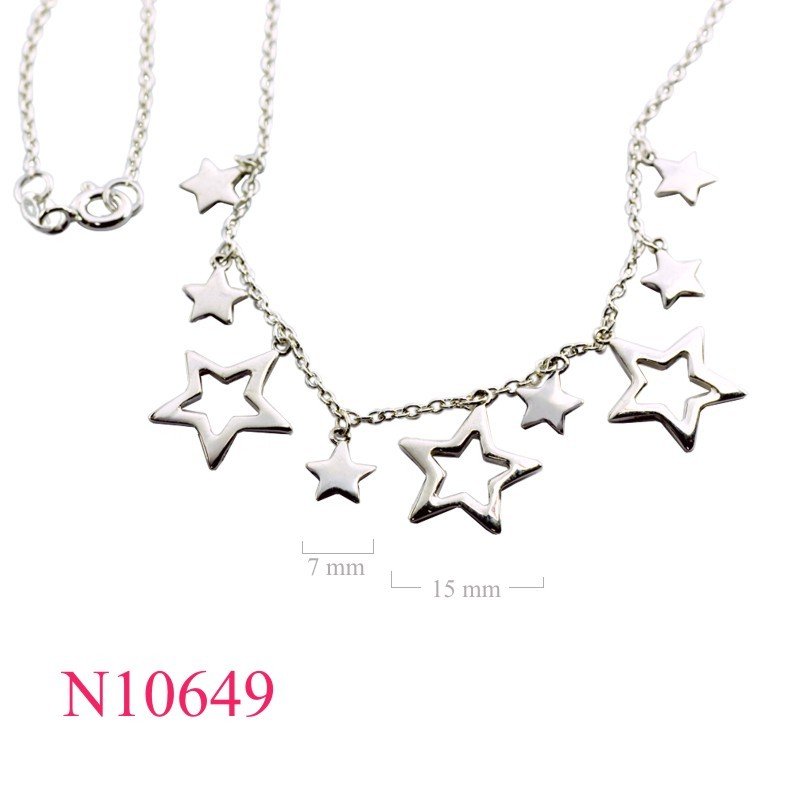 Necklace, 16 inches chain and 9 hanging stars.