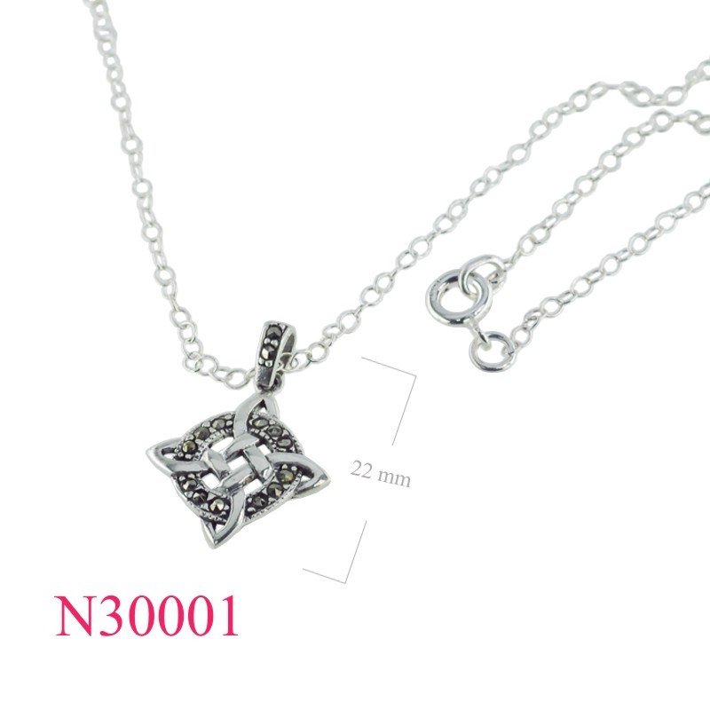 Celtic Necklace, Marcasite Necklace,  16 inches normal chain and Celtic.