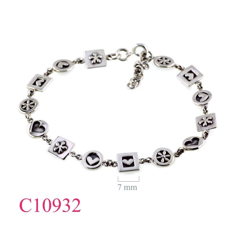 Flower Bracelet, Heart Bracelet, square, round ,  design.