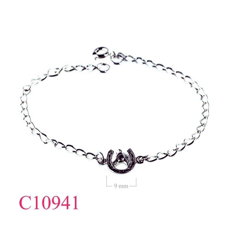 Bracelet, 19.50cm chain and horse shoes + horse head.