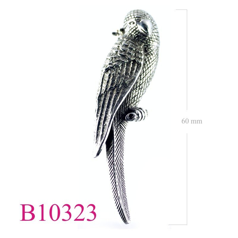 Brooch, macaw bird.
