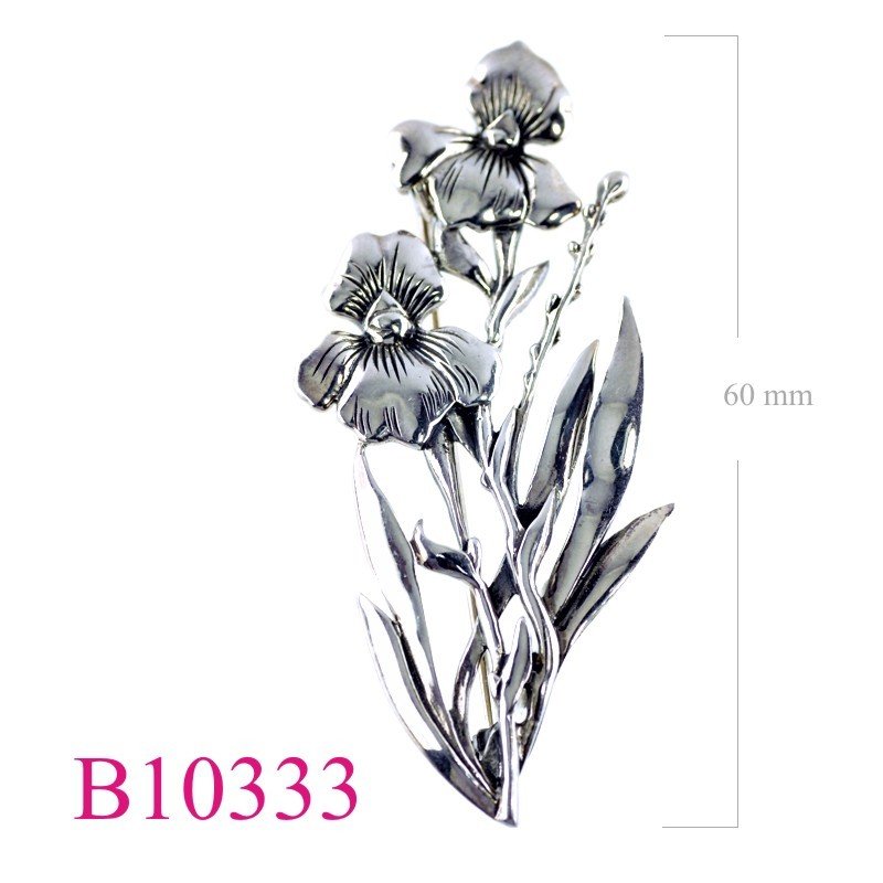 Brooch, 2 flowers design.