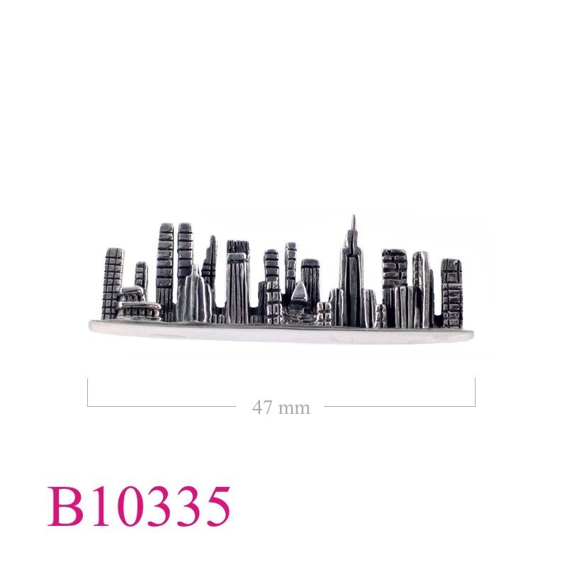 Brooch, city buildings