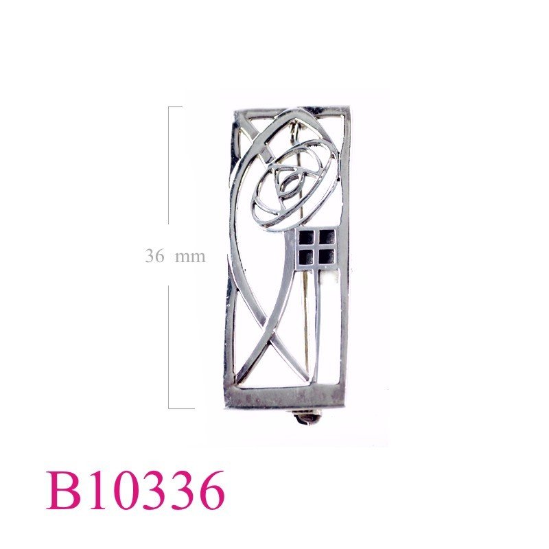Rose Brooch, Mackintosh Brooch, rectangular Mackintosh .