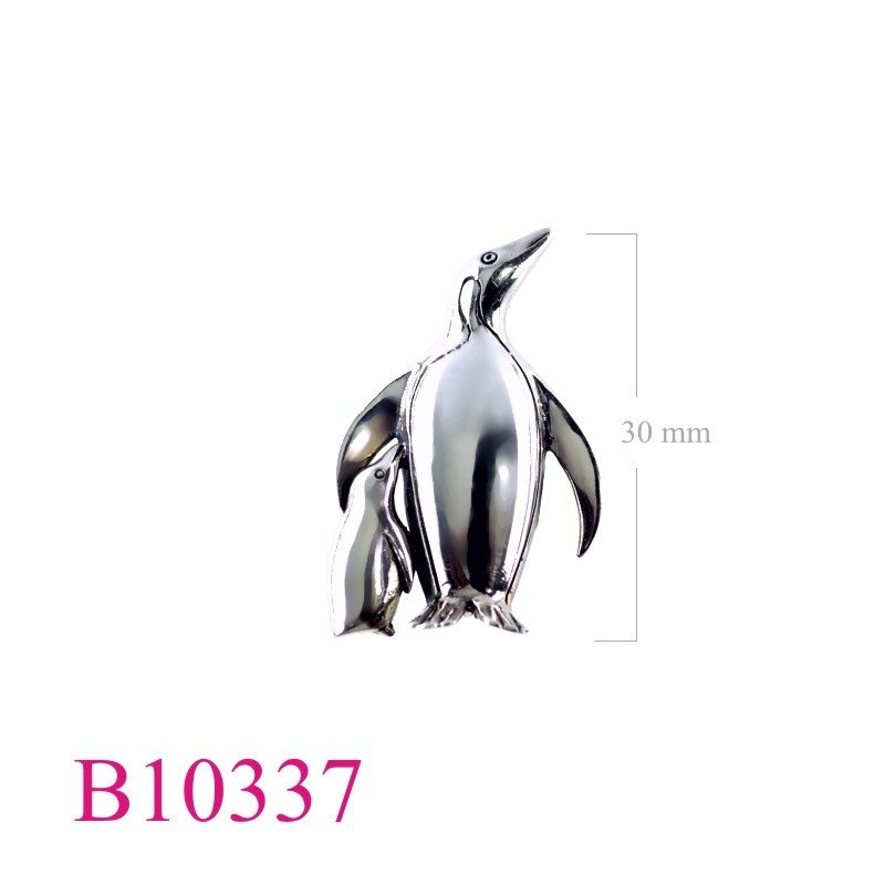 Brooch, mother and chic penguin.