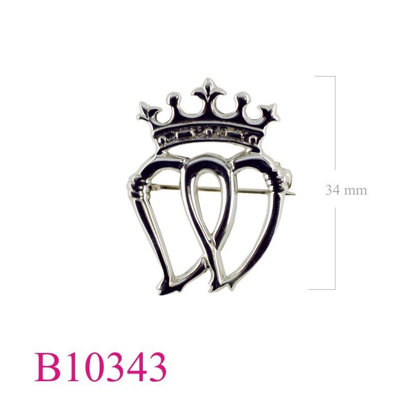 Brooch, small unsymmetrical Luckenbooth.