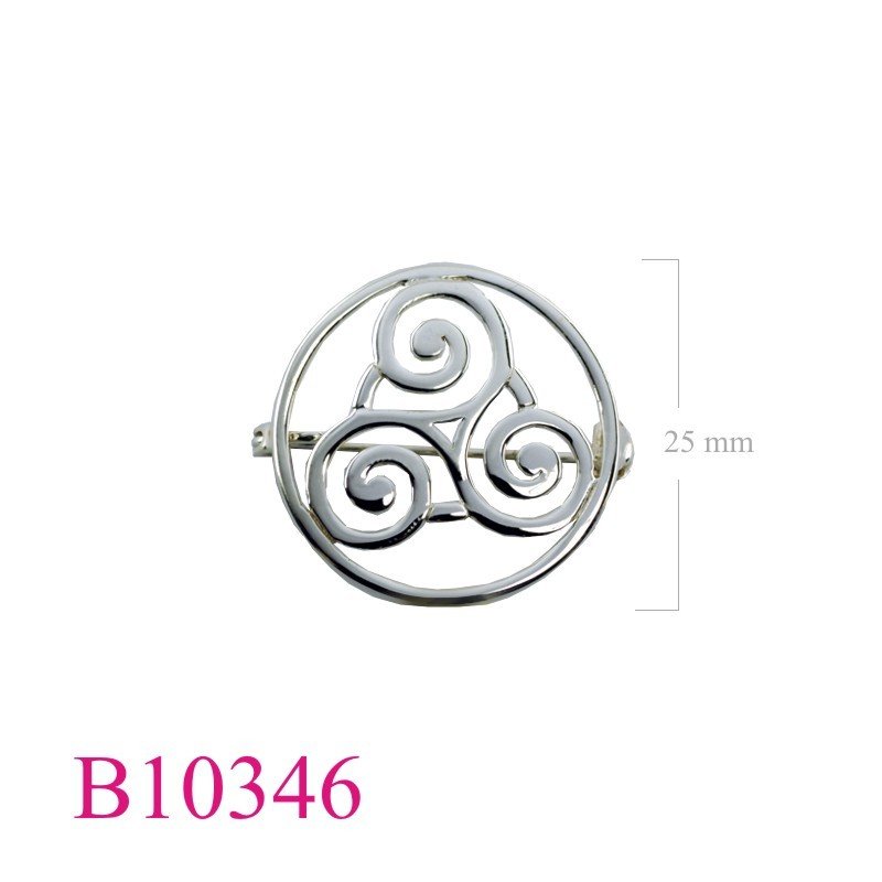 Triskelion Brooch, 25mm round Triskelion design.