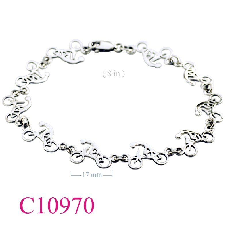 Bracelet, 8 inches flat cyclists design.