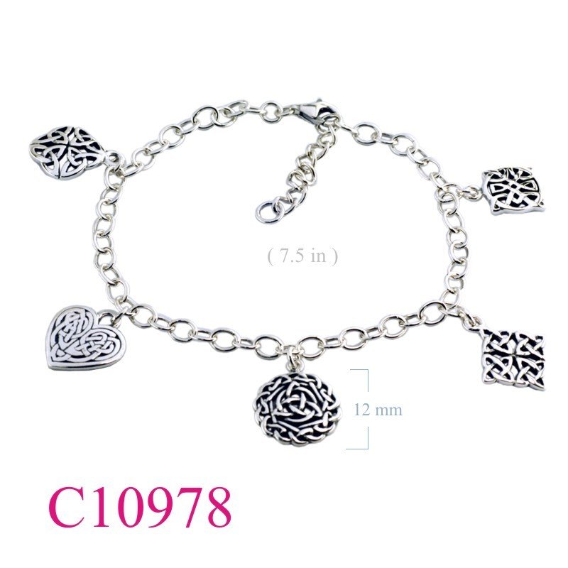 Bracelet, 5 hanging Celtic charms.