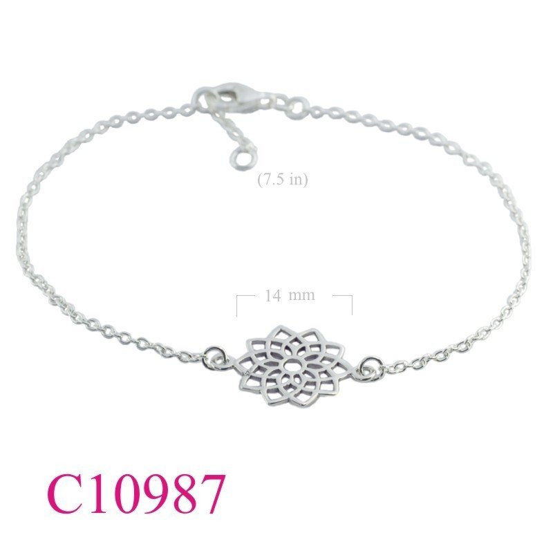 Bracelet, 7.5 inches chain and flat Chakra Crown.