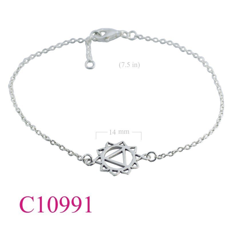 Bracelet, 7.5 inches chain and flat Chakra Solar.
