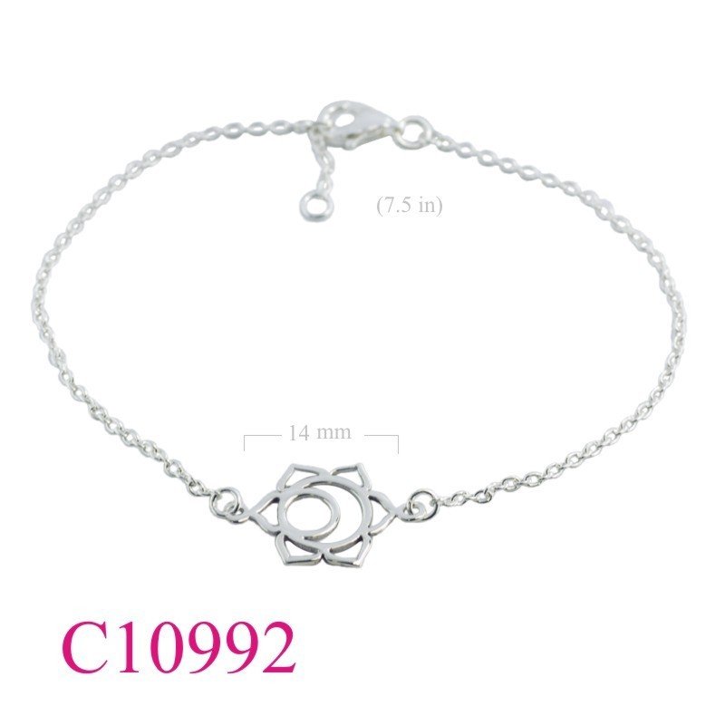 Bracelet, 7.5 inches chain and flat Chakra Sacral.