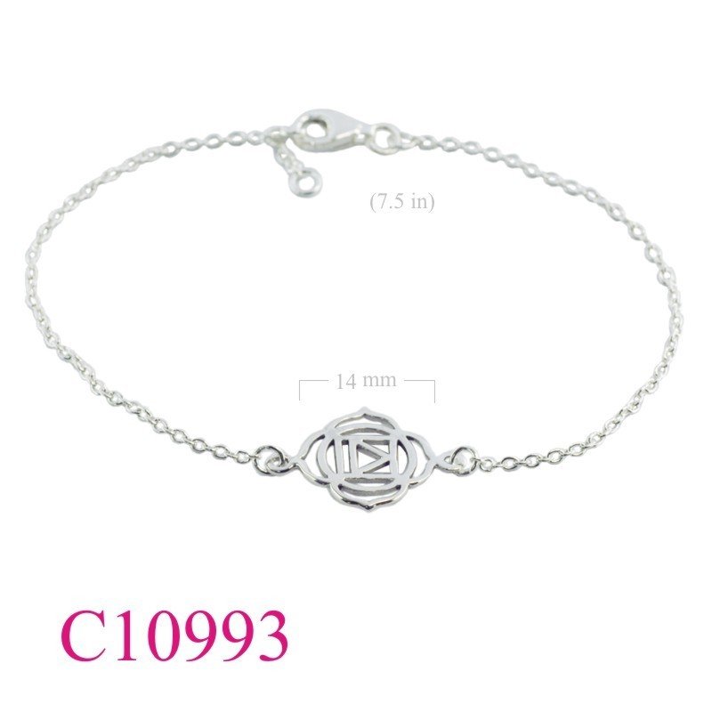 Bracelet, 7.5 inches chain and flat Chakra Root.