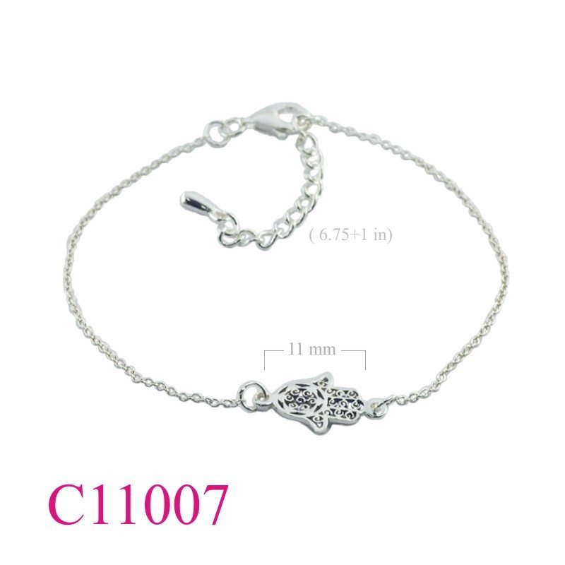 Bracelet, 6.5+1.25 inches chain and Fatima hand.