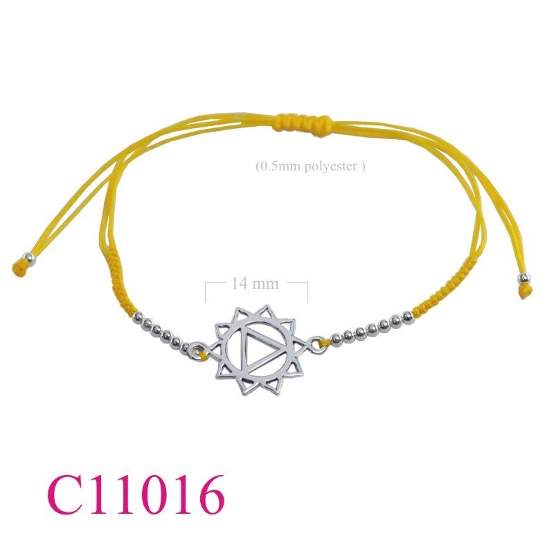 Bracelet, flat Chakra Solar with 0.5mm polyester string.