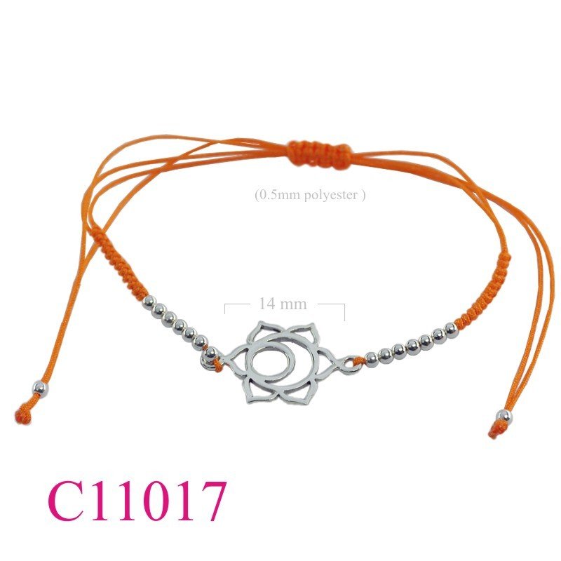 Bracelet, flat Chakra Saeral with 0.5mm polyester string.