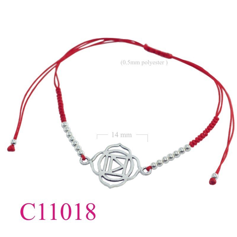 Bracelet, flat Chakra Root with 0.5mm polyester string.