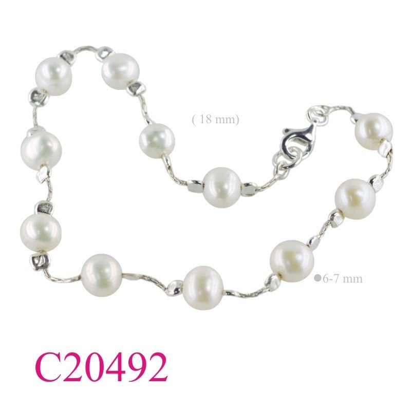 Bracelet, 11 pieces FW perls.
