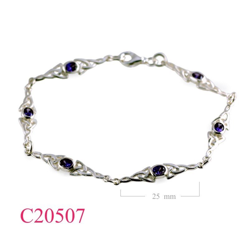 Bracelet, Trinities with Amethyst CZ stones.