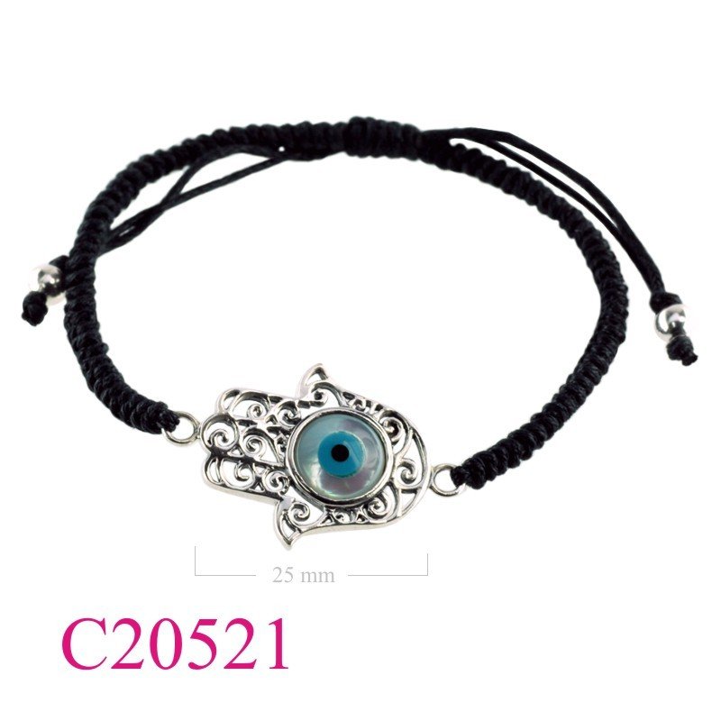 Evil eyes Bracelet, Fatima Bracelet, Fatima hand round evil eye with cotton string.