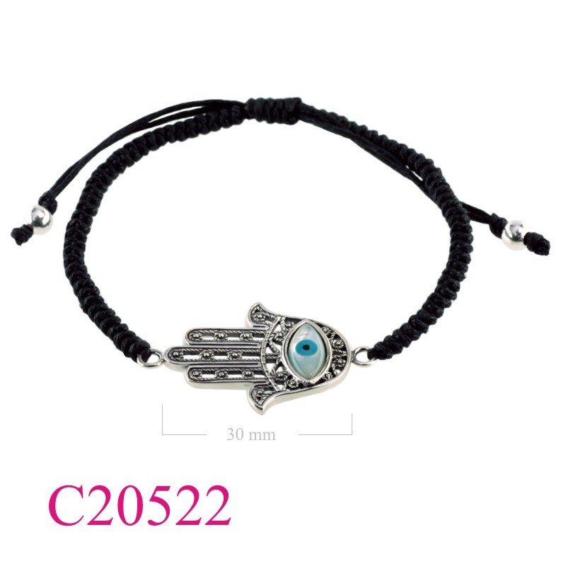 Evil eyes Bracelet, Fatima Bracelet, Fatima hand marquise evil eye with cotton string.
