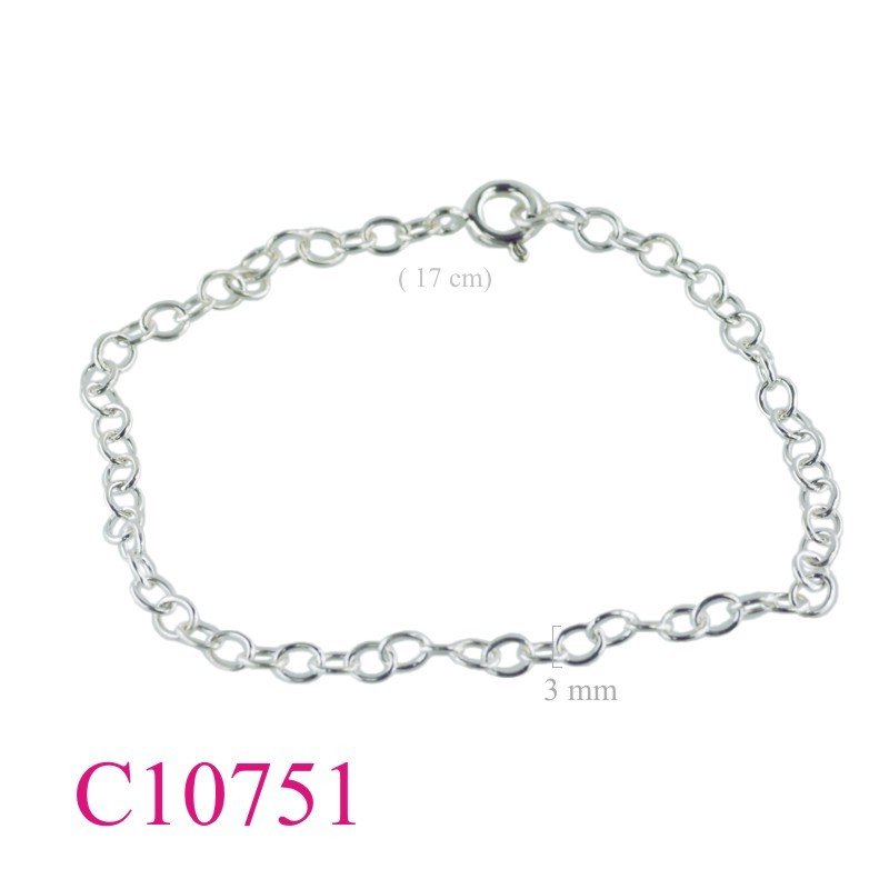 Bracelet, 17 cm. oval chain.