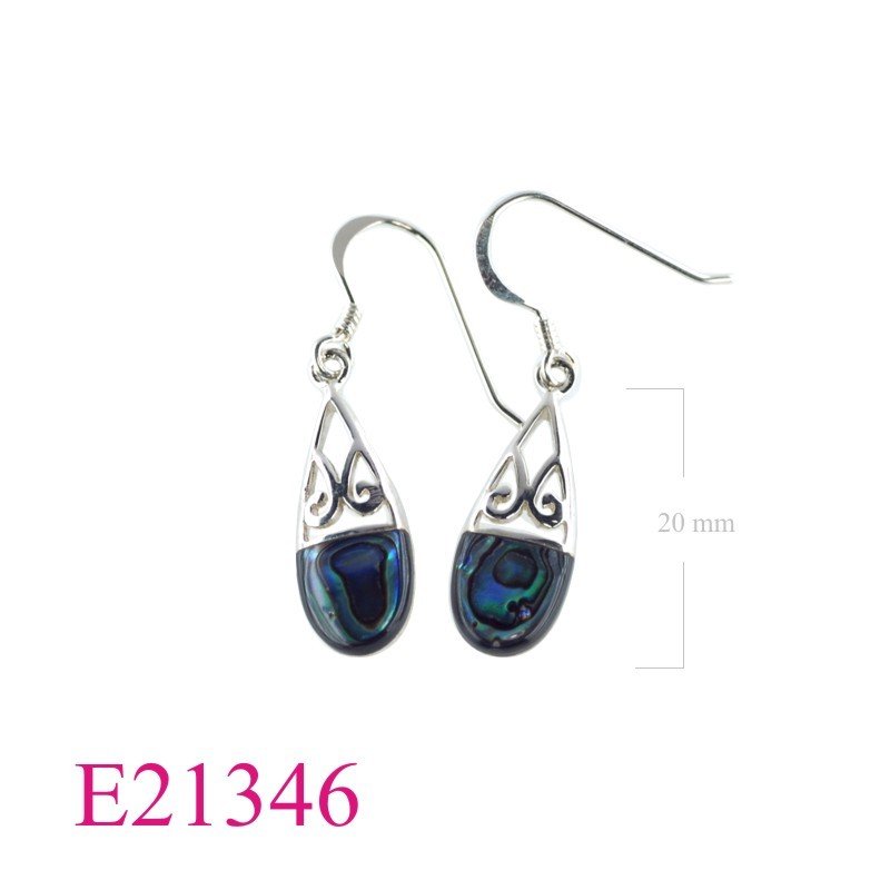 Earrings, cut out drop design.