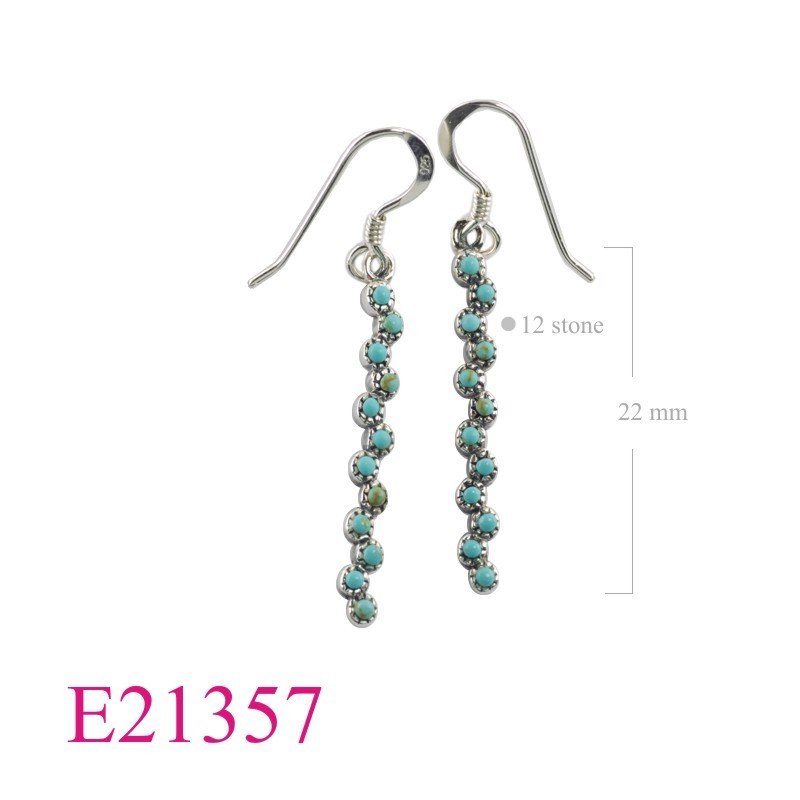 Earrings, 12 stone dots design.