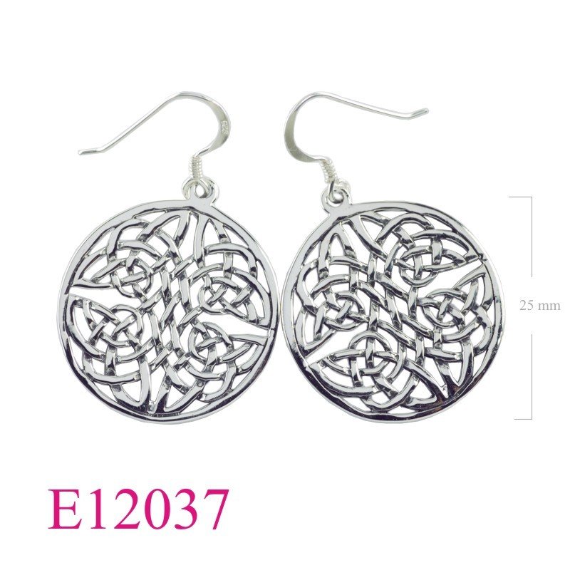 Earrings, 25mm round Celtic.