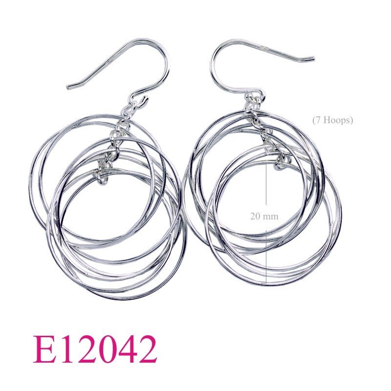 Earrings, 7 hoops.