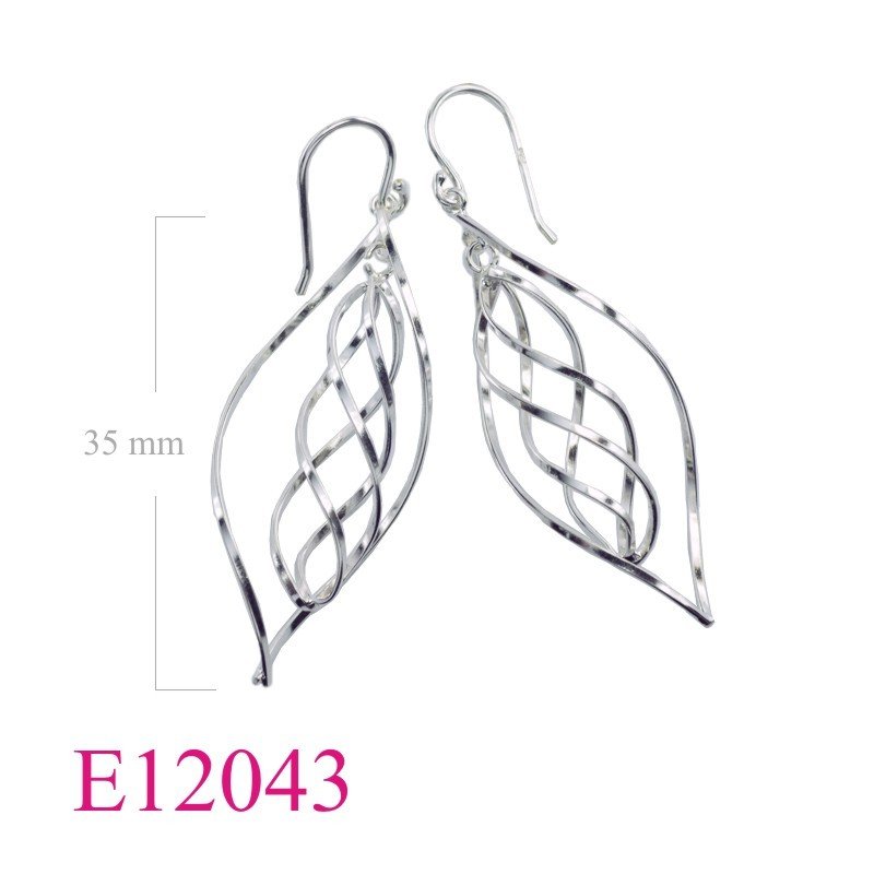 Earrings, twist  flat wire drop.Earrings, twist  flat wire drop.