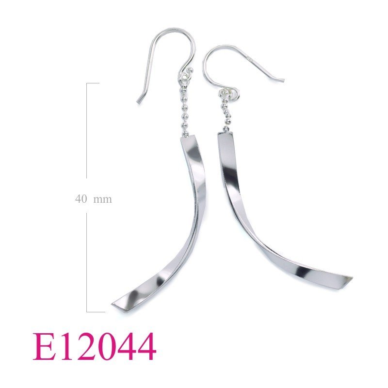 Earrings, twist curve band.