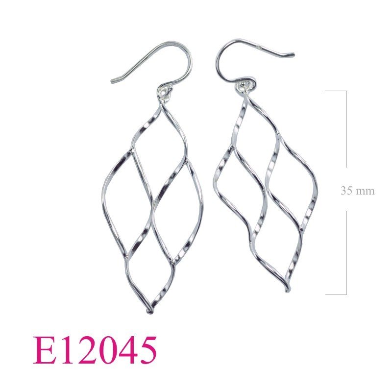 Earrings, twist wire drop.