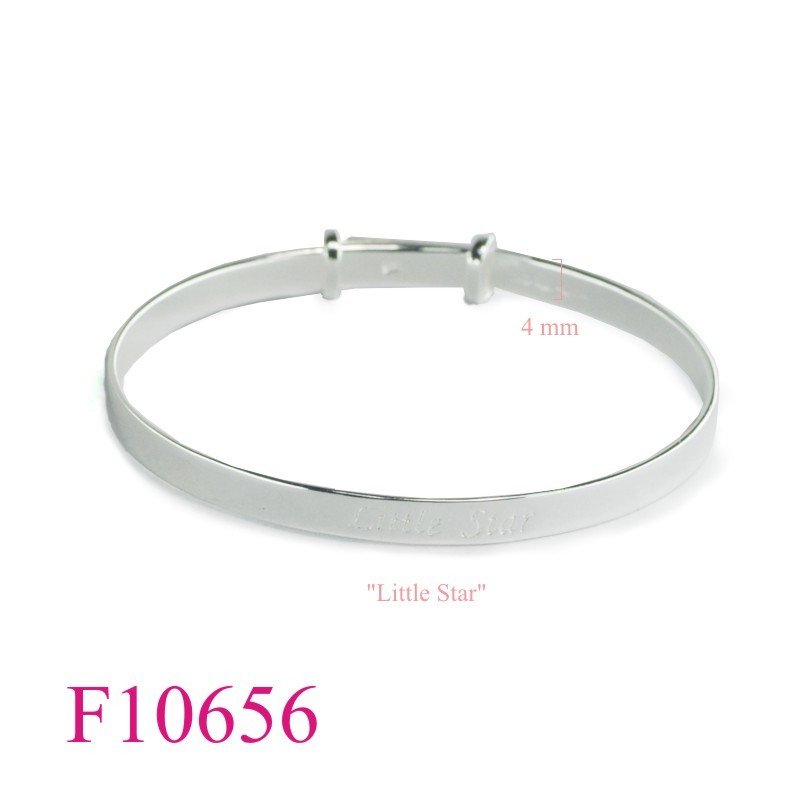 Silver Bangle, "Little Star" adjustable 45mm inside diameter.