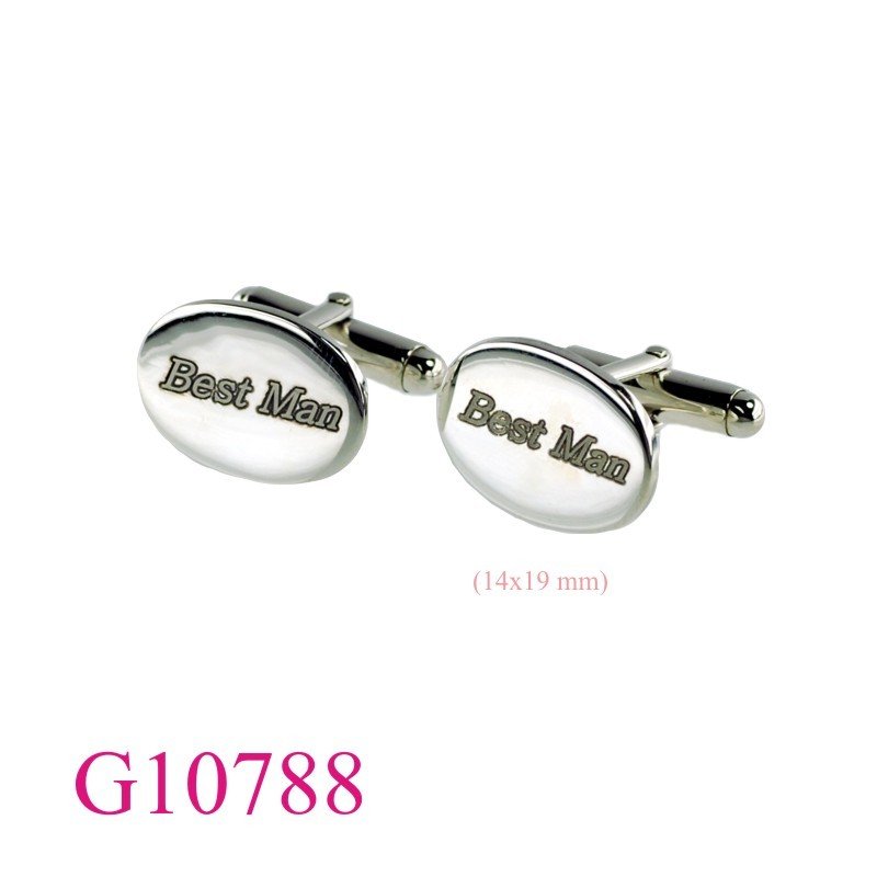 Gift Jewelry, 14x19mm oval "Best Man" cufflinks.