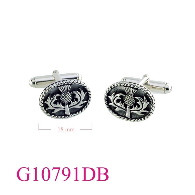 Gift Jewelry, oval Thistle cufflinks.