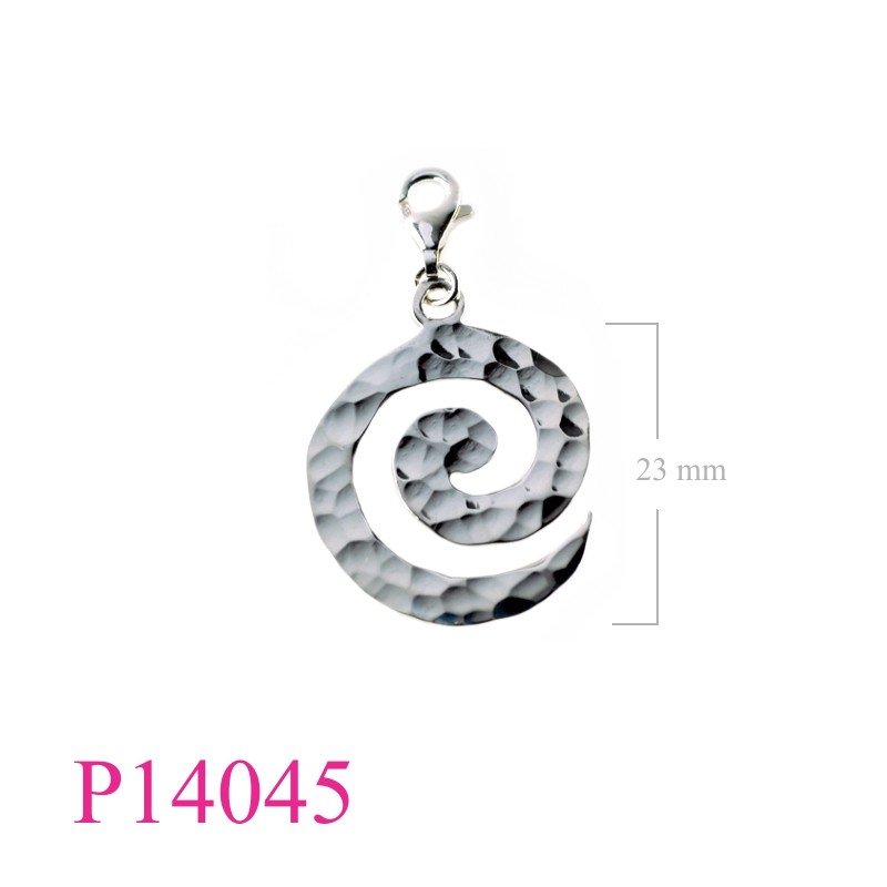 Pendant, hammered swirl.