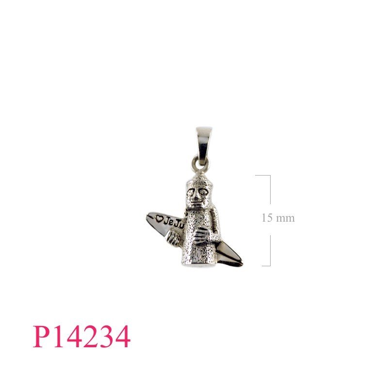 Pendant, "JeJu" stone surface statue.