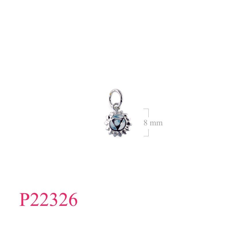 CZ Pendant, Chakra Pendant, 8mm Throat Chakra with Aqua Glass CZ stone.