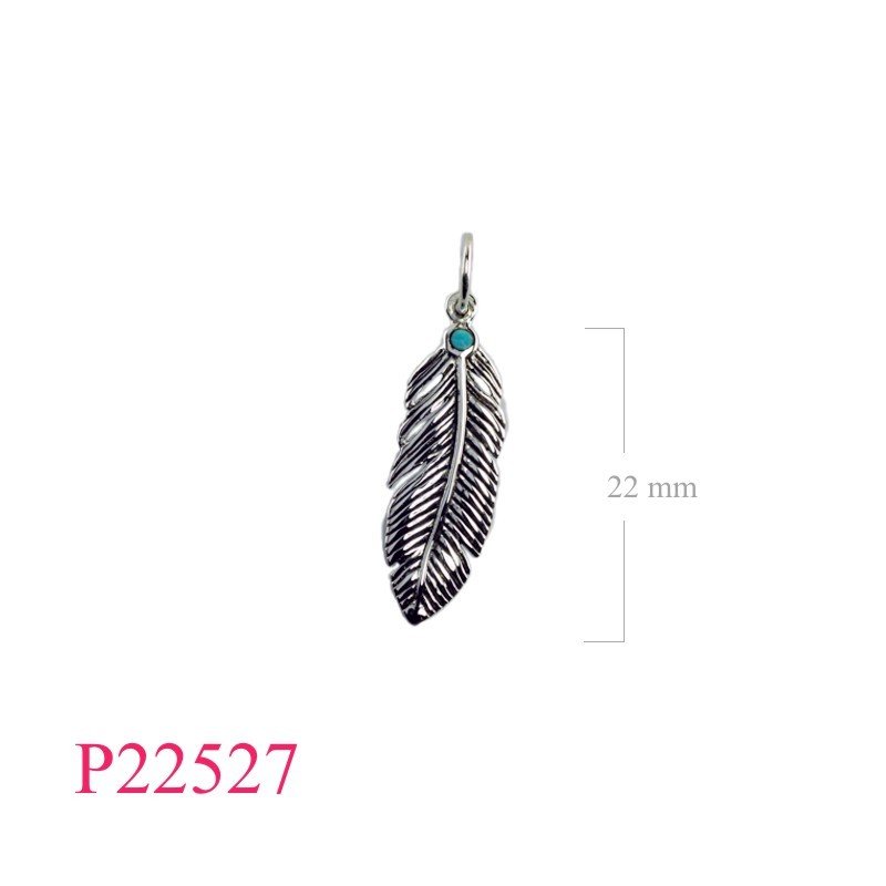 Pendant, feather.