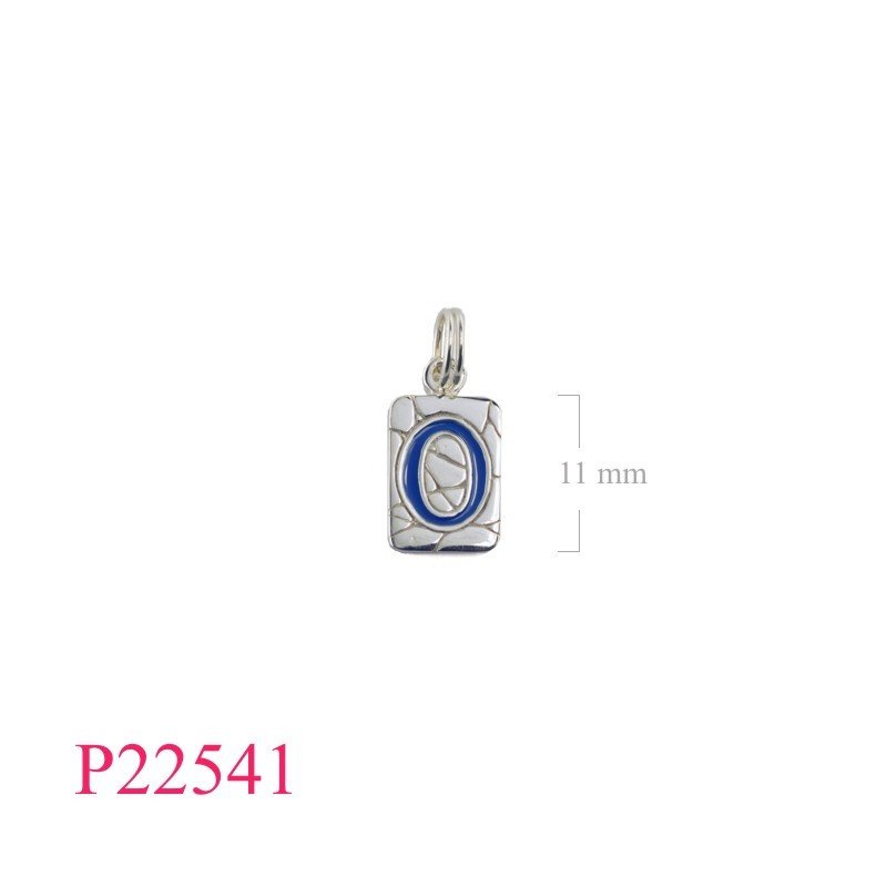 Initial Pendant, "O" cracked tile design with 6mm spring ring.