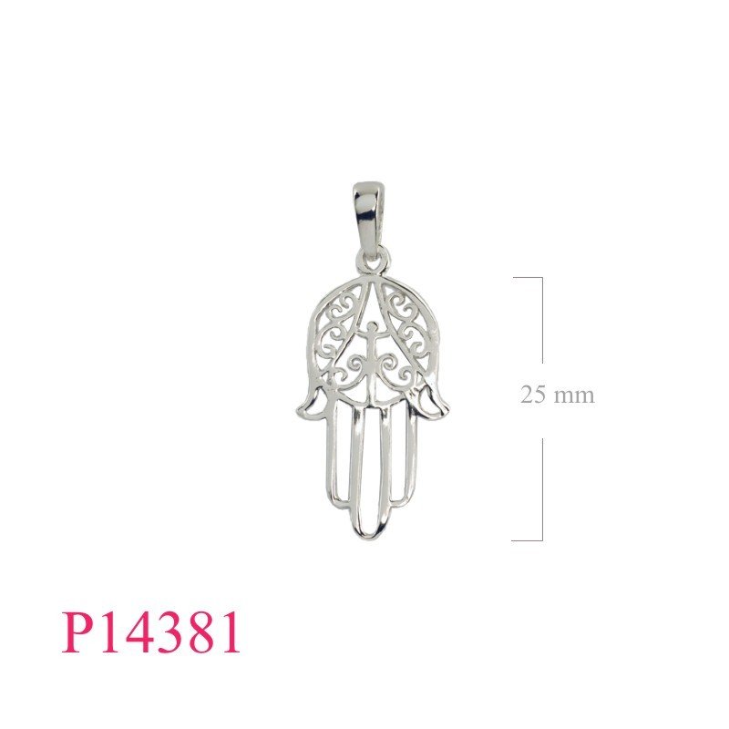 Pendant, opened Fatima hand.