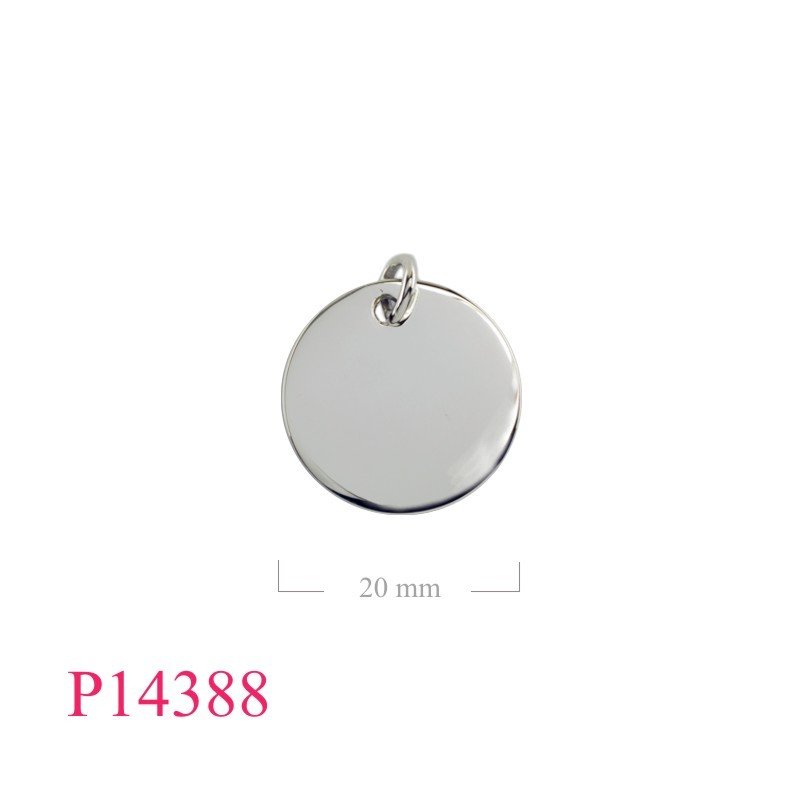 Pendant, 20x0.8mm round tag.